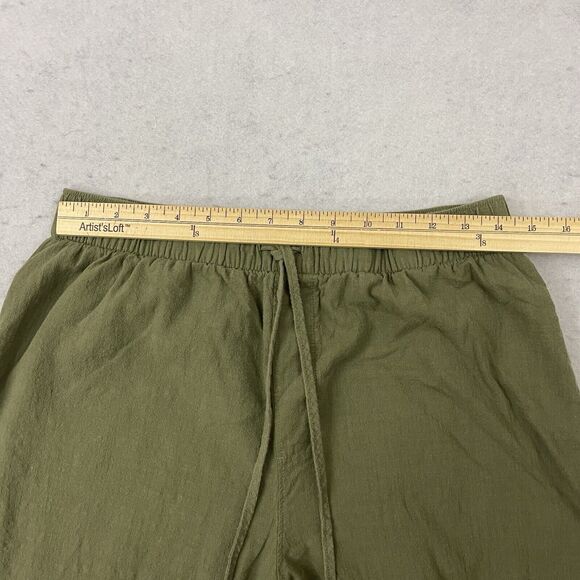 Abercrombie & Fitch Cropped Wide Leg Pants Womens Medium Olive Green Pull On - Picture 6 of 12